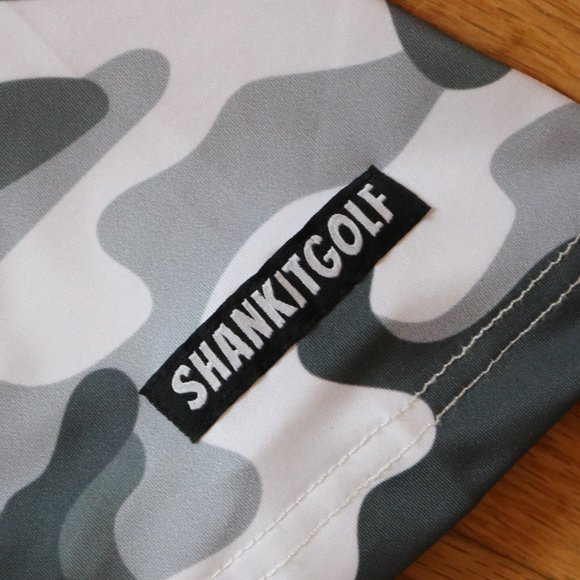 SHANKITGOLF Polo Shirt Men's M Black White CAMO All Over Print Performance Polo - Picture 3 of 9